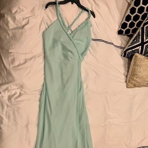 BRAND NEW Joanna August Parker Long Bridesmaid Dress in “I Want Candy” / Teal